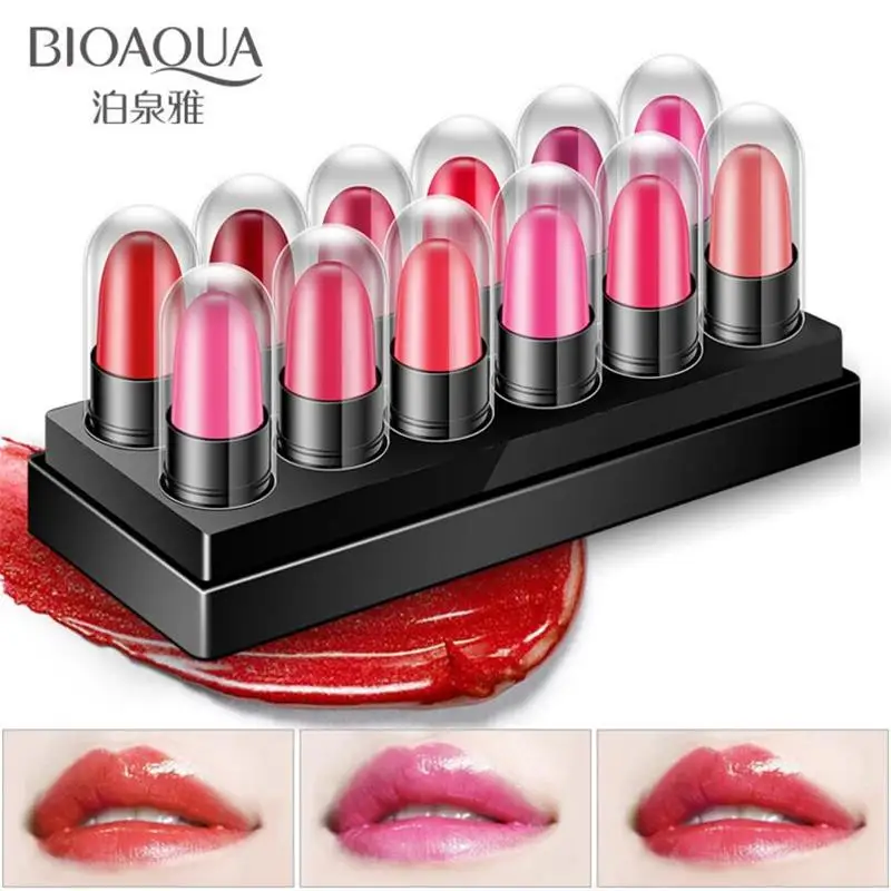 

BIOAQUA Bullet Lipstick Long-lasting Moisturizing Lip Gloss Not Easy To Temove Makeup Not Faded Cosmetics Charm 12 Colors Set