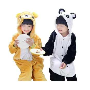 

cute kids one piece pajamas cartoon Ted bear/panda style sleepwear for 3-10yrs chilren boys girls onesie pajamas night clothes