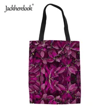 Jackhereook Милая печать листьев женские льняные сумки для покупок Женские повседневные многоразовый тотализатор сумки на плечо для дам сумка для покупок