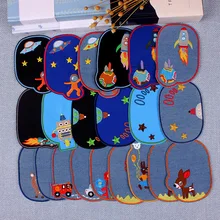 1 pc diy dos desenhos animados jeans remendo ferro em remendos denim bordado costura reparação cotovelo joelho remendos para crianças/crianças jeans roupas