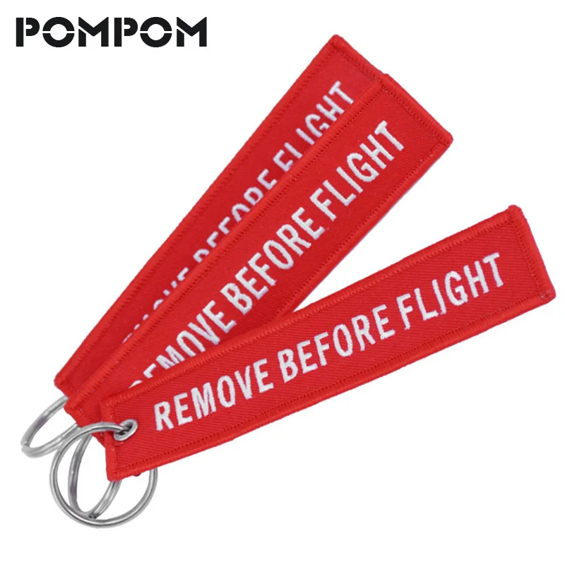 

100 PCS Remove Before Flight Keychain for Lovers Aviation keychain Red with White OEM Keychain Keyring Luggage Key Tag llaveros