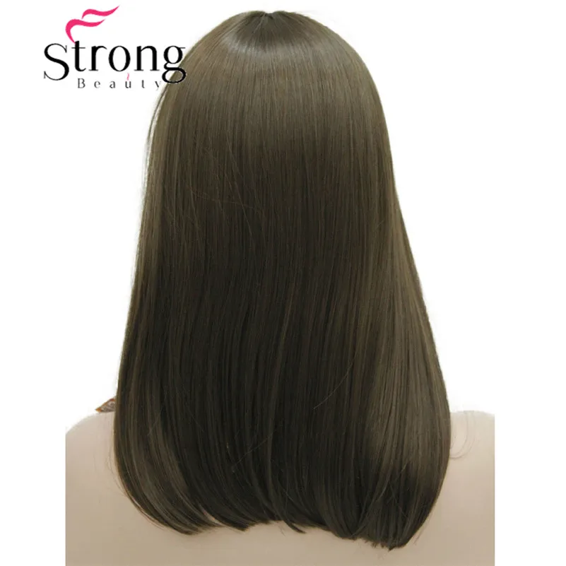 L-5339+15 #10 New heat resistant light brown dot skin top straight under shoulder bangs wig (4)
