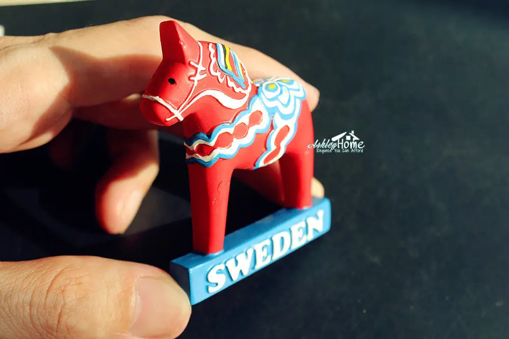

Swedish Dala Horse, Sweden Tourist Souvenir 3D Resin Fridge Magnet Handicraft