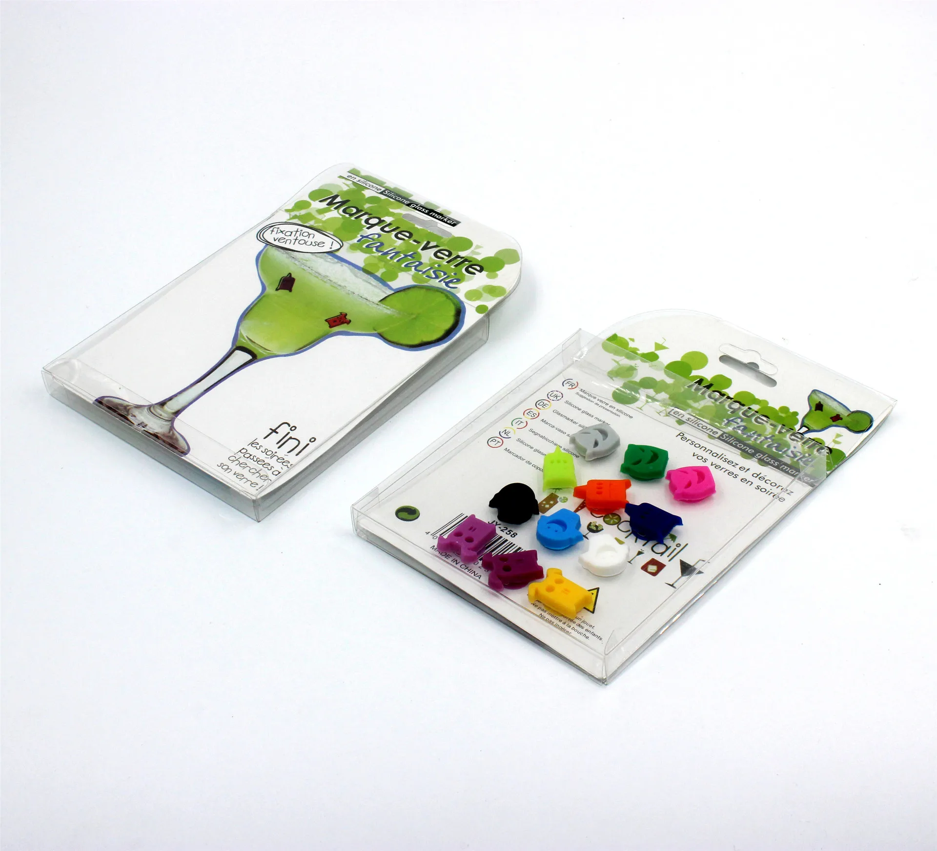 Silicone Cup Stickers, Red Wine Glass Buffet Identifier, Suction Cup