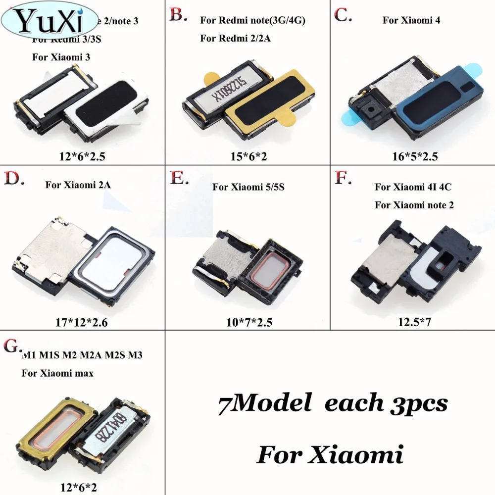 

YuXi For Xiaomi mi3 mi4 mi5 4I 4C max For Redmi 3 3s /For Redmi Note 2 Note 3 Loud Speaker Inner Buzzer Ringer Flex Repair Parts