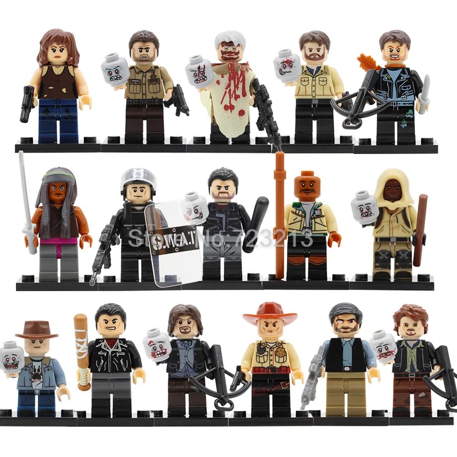 

Single Sale Walking Corpse Dead Figure Rick Grimes Michonne Negan Daryl Dixon Morgan Jones Maggie Building Block Set Bricks Toy