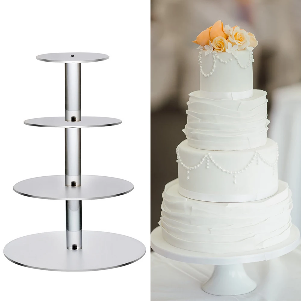 1PC Transparent Removable Acrylic Cake Display Stand Round Cupcake Holder Bakeware Festival Wedding Birthday Party Decoration