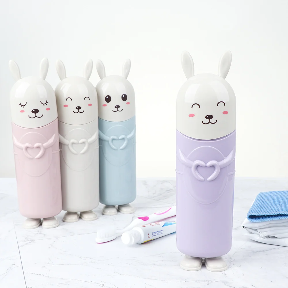 

1Pcs Creative Plastic Water Bottle Toothbrush Holder Animal Toothpaste Storage Cup Potable Travel Necessary Bathroom Accessories
