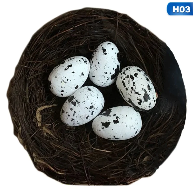 

1Pack NEW Artificial Nest Easter Mini Rattan Bird Nests Eggs Marriage Proposal Wedding Photo booth Props Grass Photo Props
