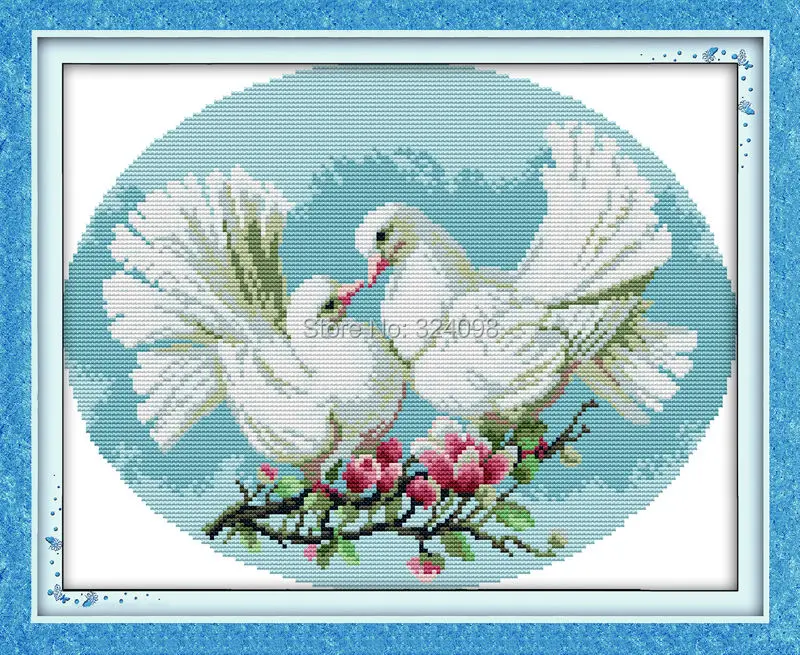 

Wholesale Needlework,Stitch,14CT Cross Stitch,Sets For Embroidery Kits,Pigeon lover Patterns Counted Cross-Stitching