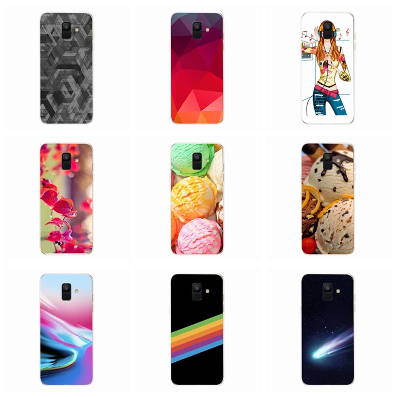For Samsung Galaxy A600 A600F Case A6 2018 Cases Fundas MLCRIYG Coloful Soft TPU Flora Flower Silicone Painted Design E004 |