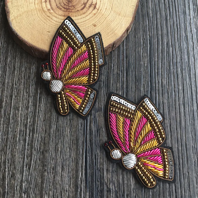 Decor. Hair Clips Embroidered Butterfly Brooch Gift for Her Silk Embroider Butterfly Pin Multi Colors Broochs Big Beautiful Butterfly