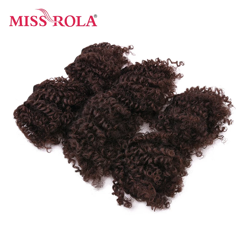 Miss Rola 6pcs/lot Curly Synthetic Hair Extensions 100g Sew In Hair Weave Kanekalon Fiber Double Weft Bundles
