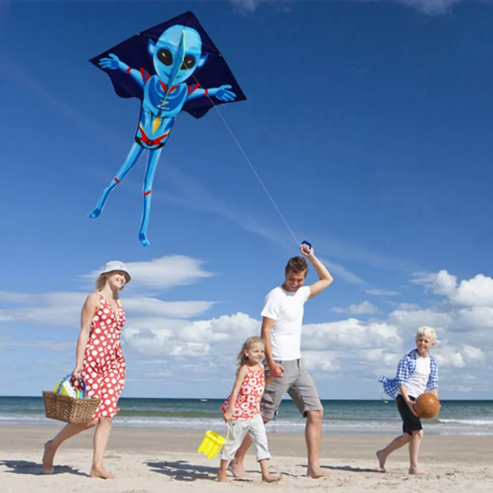 

55Inch X 37Inch Alien Kite for Kids and Adults Large Easy Flying Kite with String and Handle Outdoor Sports Best Gifts toys