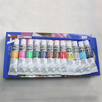 

BLEL Hot 6 ML 12 Colors Professional Acrylic Paints Set Hand Painted Wall Painting Textile Paint Brightly Colored Art Supplies