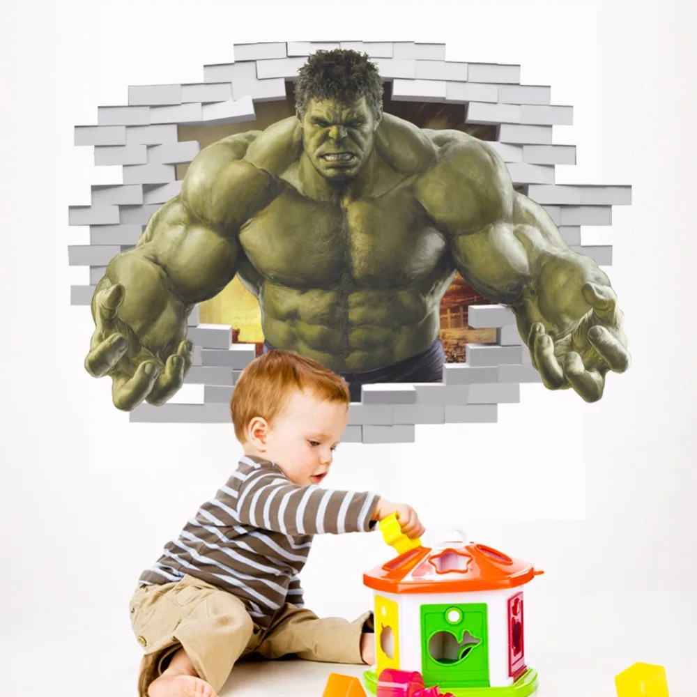 

% Superheroes Comic Avengers The Incredible HULK Wall Sticker Vinyl Art Home Kids Boy Bedroom Poster Thor Nursery Decor Decal