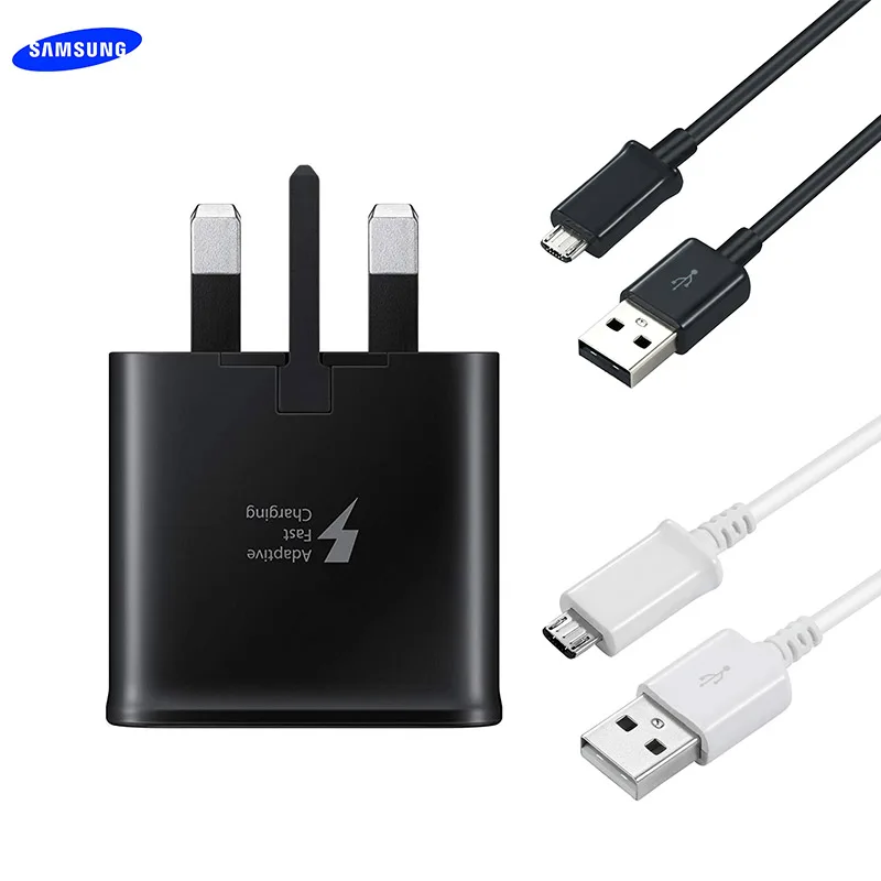 

Original UK Adaptive Fast Charger Adapter 9V 1.67A 1M/1.5M Micro USB Data Cable For Samsung Galaxy S6 S7 Edge Note 4 5 A6 Pro J2