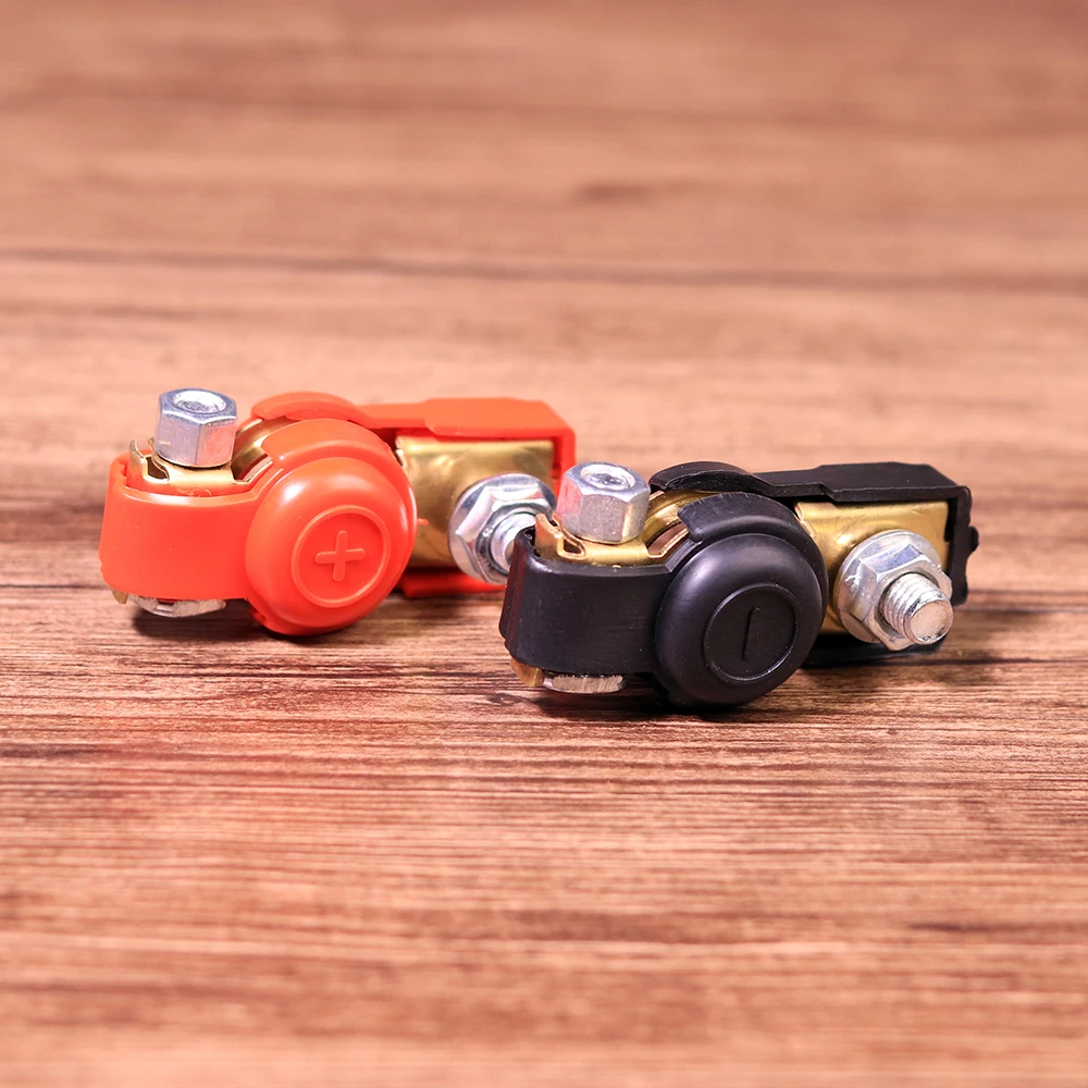 

2Pcs Car Battery Positive Negative Terminal Clamp Clips Adjustable Switch Connector Protection Covers Car Styling