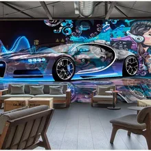 3d фотообои на заказ граффити спортивный автомобиль оснастка фон