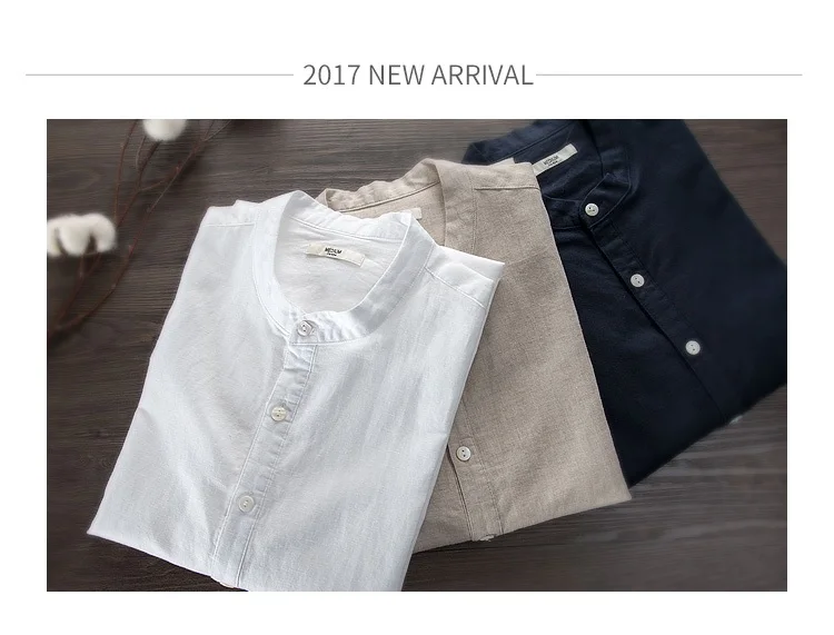 Хлопковая Льняная мужская рубашка с длинным рукавом, одноцветные рубашки для мужчин, льняная Тонкая Повседневная китайская рубашка с воротником, Мужская брендовая одежда, рубашки для мужчин, camisa