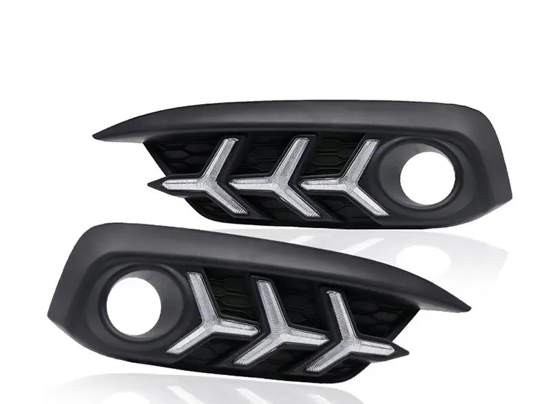 Car LED DRL Daytime Running Lights Accessories with Fog Lamp hole For