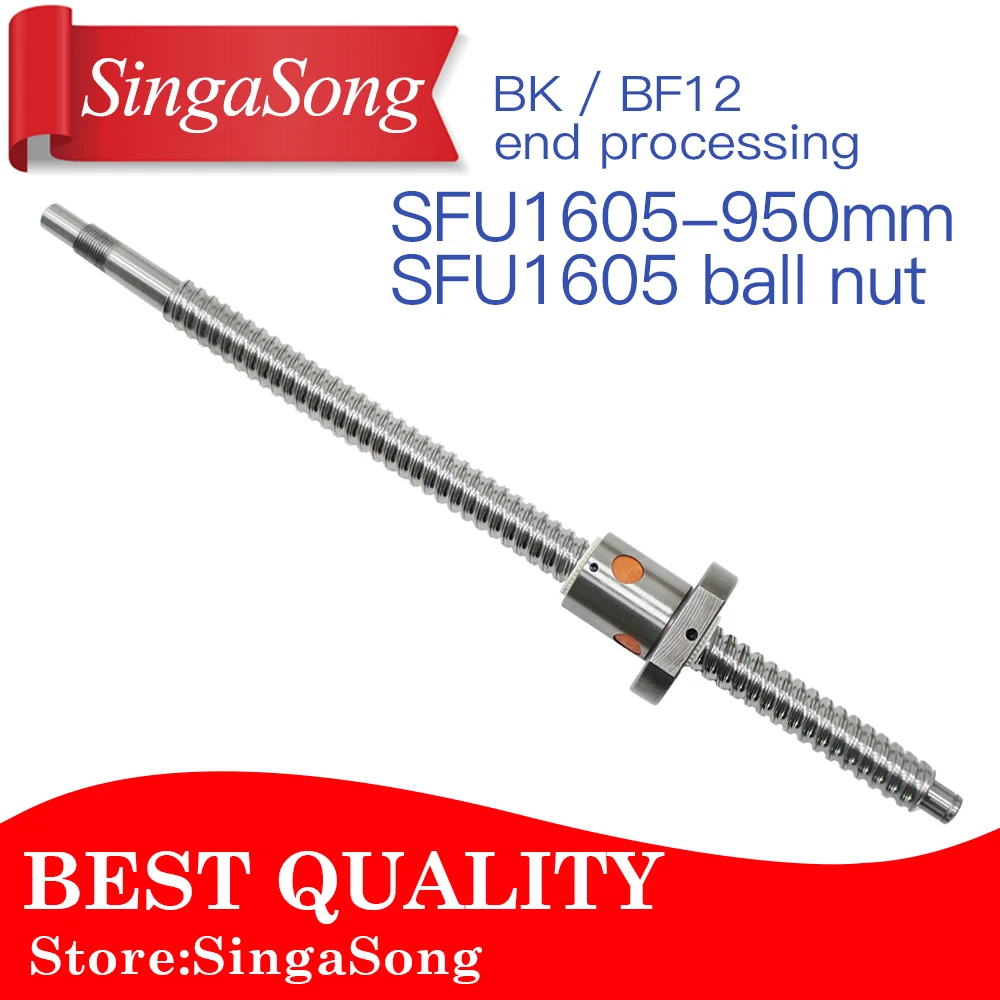 

16mm 1605 Ball Screw Rolled C7 ballscrew SFU1605 950mm with one 1500 flange single ball nut for CNC parts