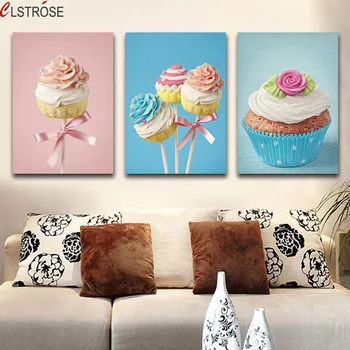 

CLSTROSE Sweets Cake Wall Art Decor Home Painting On Canvas Colorful Cake Wall Pictures For Children Kids Room Prints And Poster