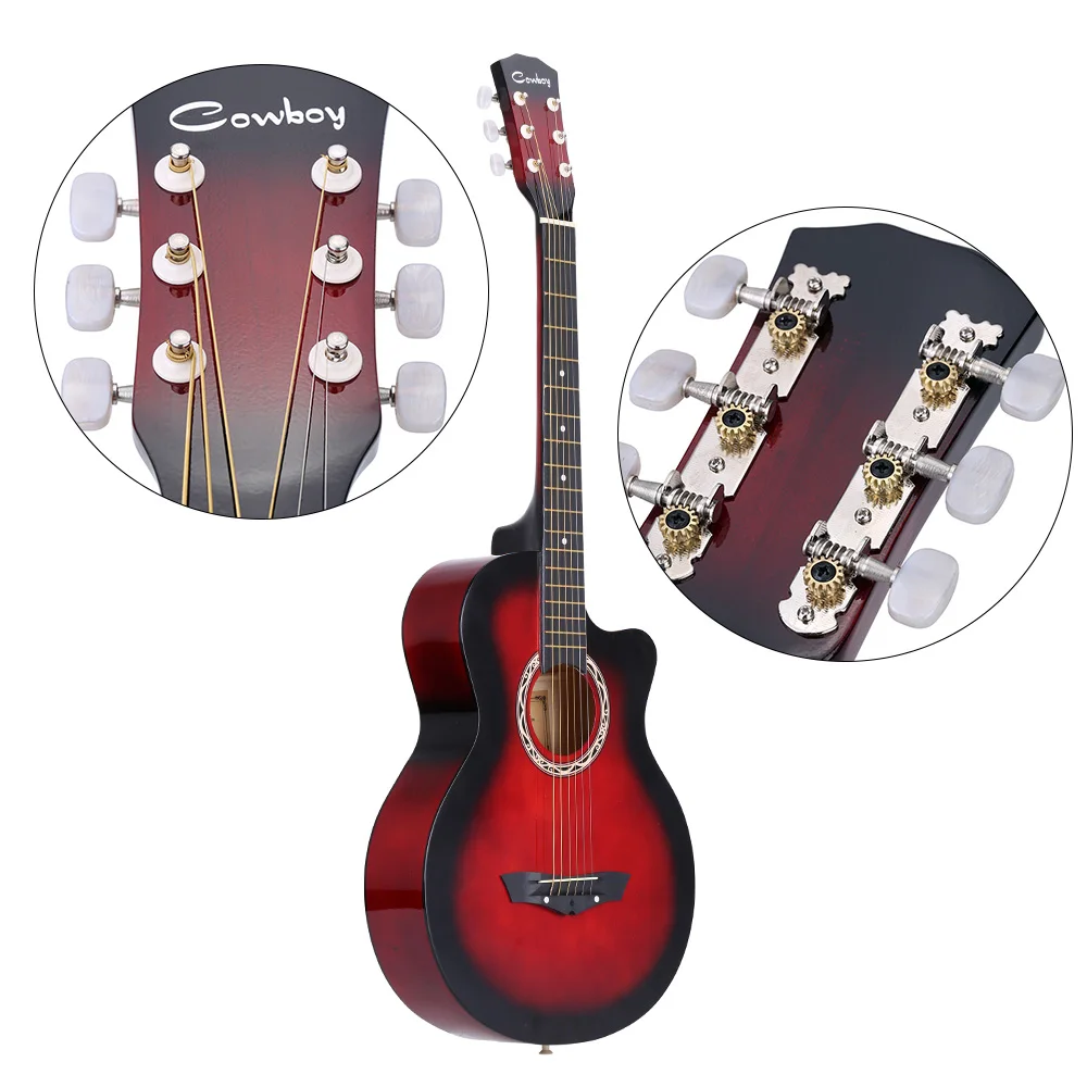 

High Quality 38" Acoustic Guitar 6 Strings Folk Guitar for Beginners Students Gift 4 Colors Optional