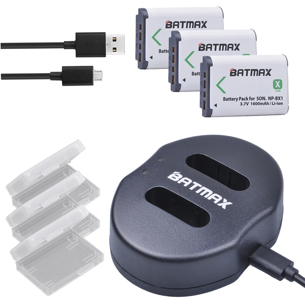 Batmax 3 шт. Bateria NP-BX1 NPBX1 np bx1 батарея+ двойной USB зарядное устройство для sony HDR-AS100v AS30 DSC-RX100 HX400 WX350 камера