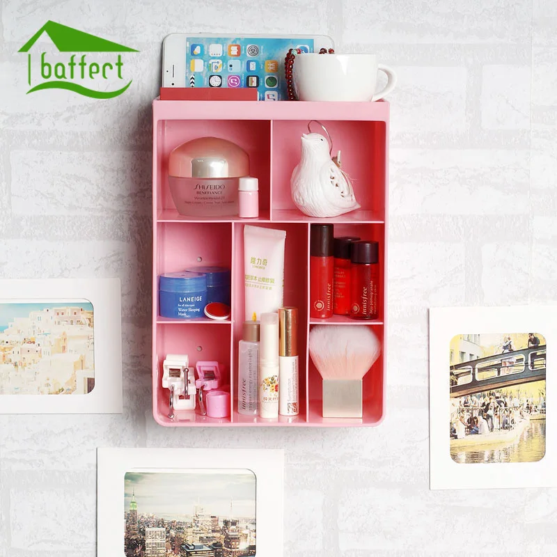 Plastic Wall Hanging Storage Box Case Cosmetics Holder Makeup Organizer