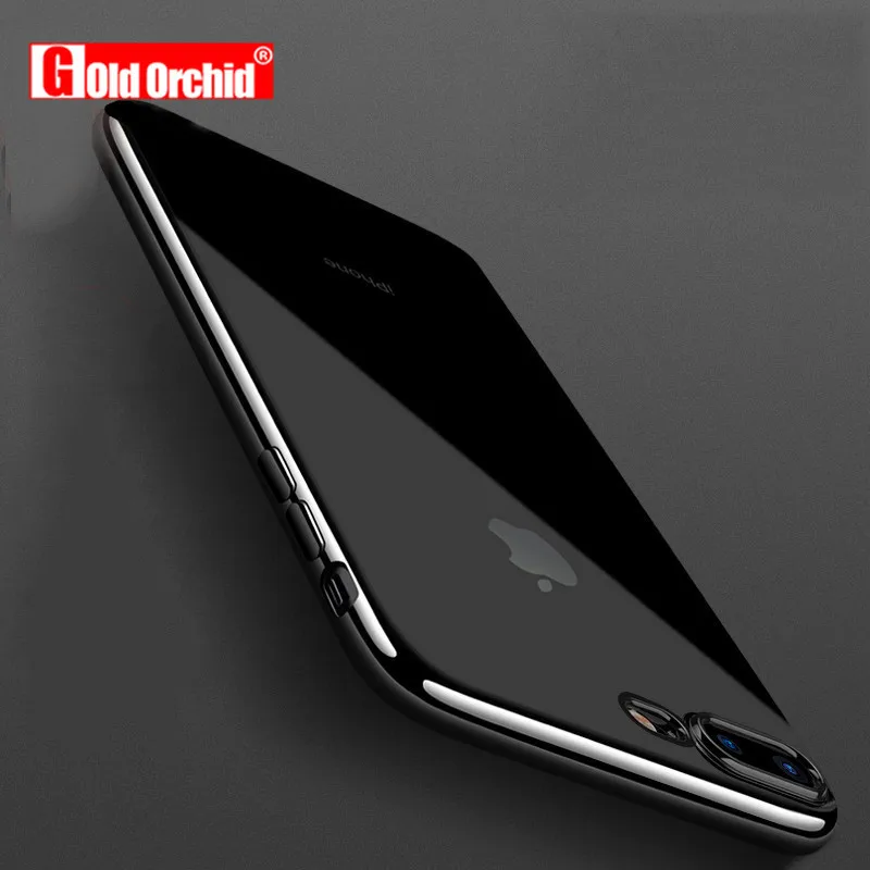 

Luxury Ultra Thin Clear Crystal Rubber Plating Electroplating TPU Soft Mobile Phone Case For iPhone 6 6s Plus Cover bag