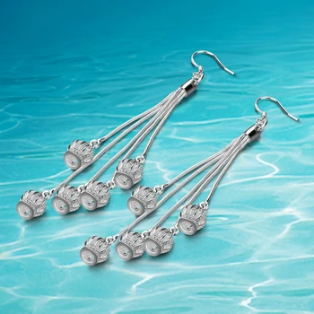

New on shelves,925 sterling silver earrings for women, Crown drop earrings Long style Fashionable women's earrings.
