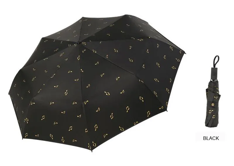  Three Folding Manual Umbrella For Women Men Folding Sunny Rainy Windproof Umbrella Women Men Creative Music Umbrellas  (20)