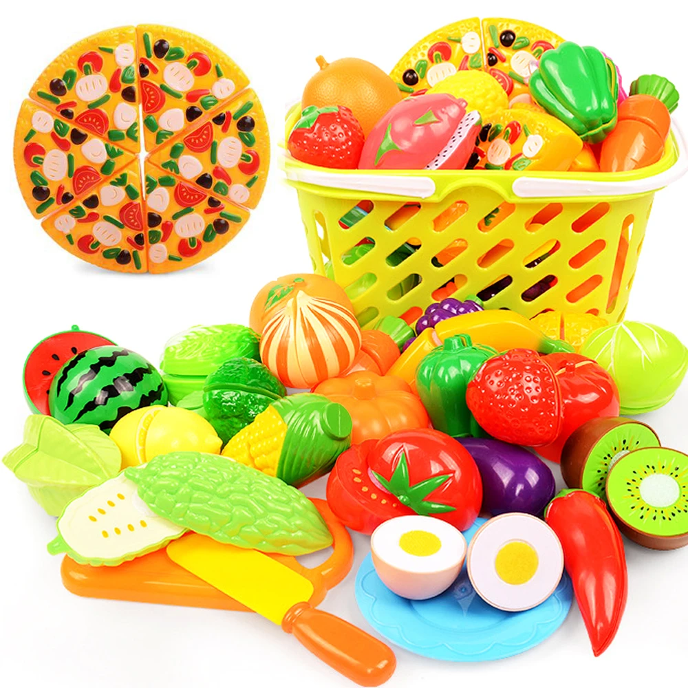 

1PCS DIY Fruit Vegetable Food Cutting Toys Children Kitchen Toys Pretend Play Plastic Miniature Food for Dolls Girls Gifts