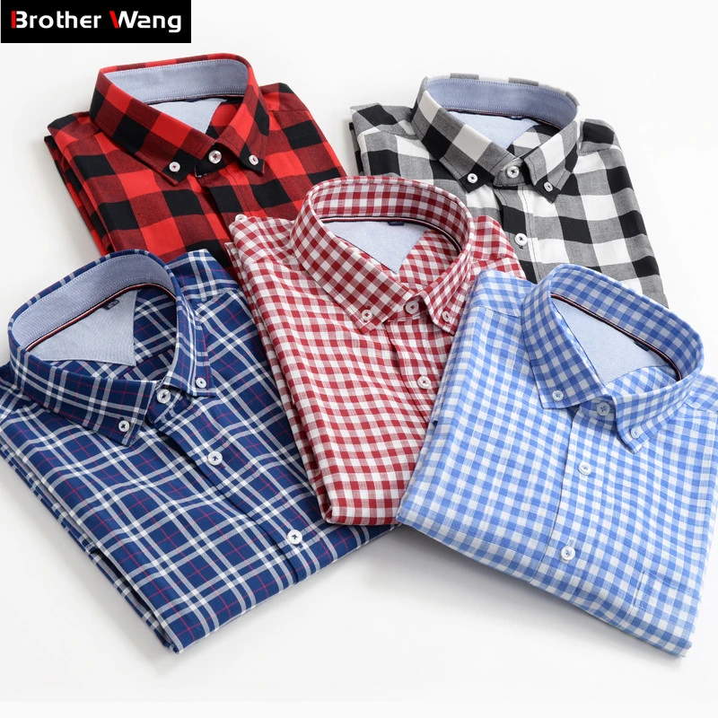 Domple Mens Button Up Cotton Short Sleeve Summer Plaid Hoodie Checkered Shirt 