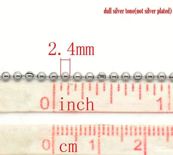 Doreenbeads серебристый цвет Шаровые цепи из нержавеющей стали фурнитура 2,4 мм Диаметр. Продается в упаковке 1 м новинка