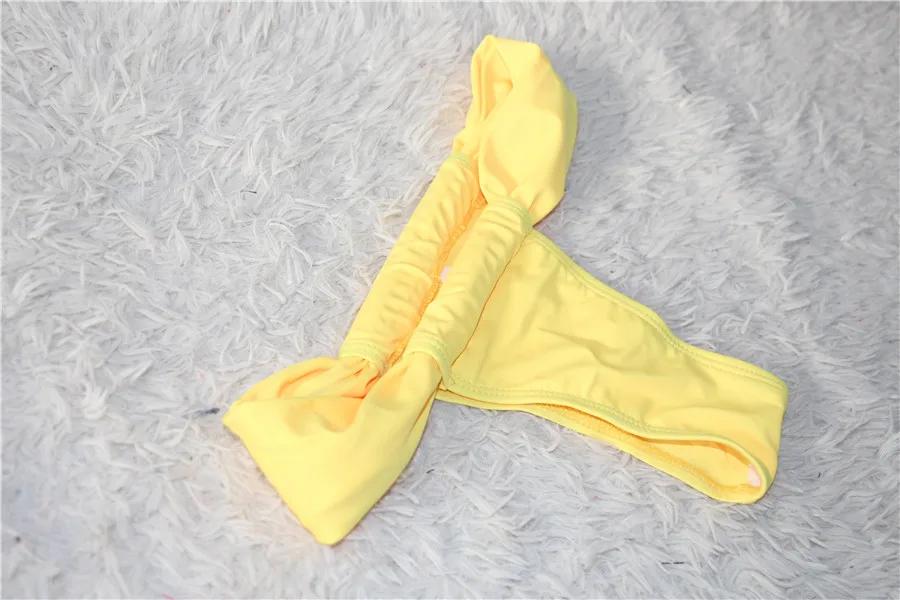 Сексуальный летний пляжный костюм, женский купальник, короткий купальник, мини бразильский купальник, 1603 - Цвет: Цвет: желтый