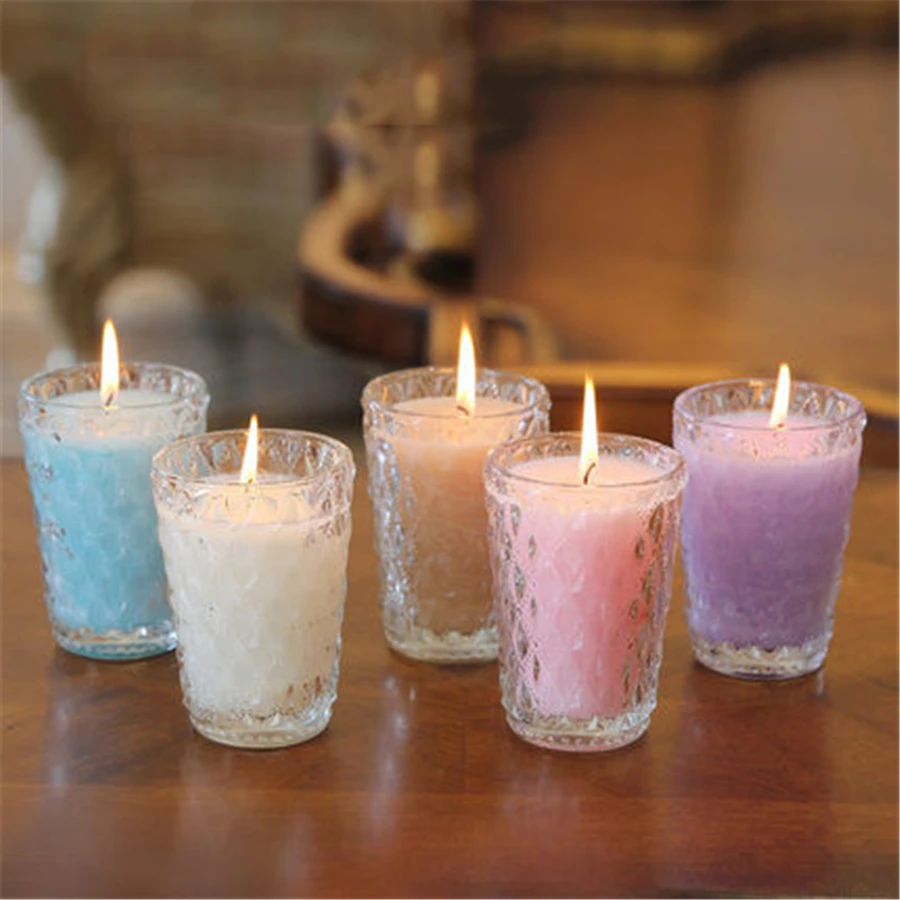 Aromathorapy Decorative Candles Glass Cup Velas Scented Candle Yankee