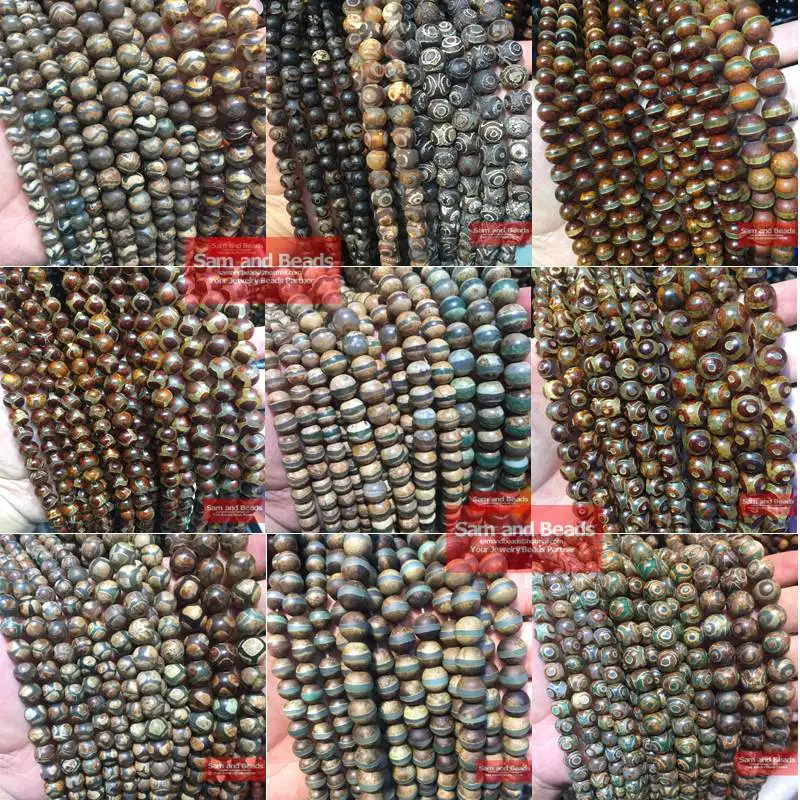 

China Tibetan Dzi Eyes beads Natural Green carnelian Stone 8/10/12MM Round Loose beads for jewelry making bracelet DIY CTB01