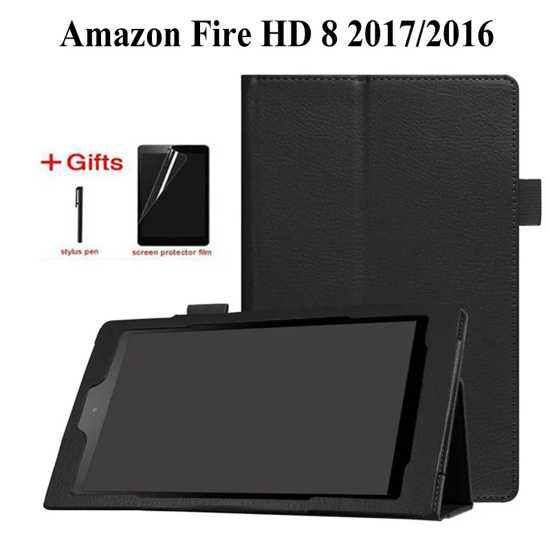 Чехол из искусственной кожи с зернистой фактурой для нового Kindle Fire HD 8 2017 0 дюймов