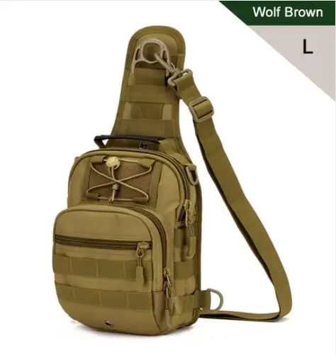 Защита размера плюс, большая, маленькая, тактическая, Армейская, нагрудная сумка, водонепроницаемая, на одно плечо, пакет, солдат, конечная, стелс, несущая - Цвет: Wolf Brown Large