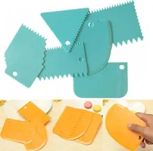 6pcs/set Plastic Cake Scraper Dough Cake Fondant Scraper Cake Decorating Baking Tool Pastry Spatulas Jagged Edge Cutters jagged edge jagged edge baby makin project