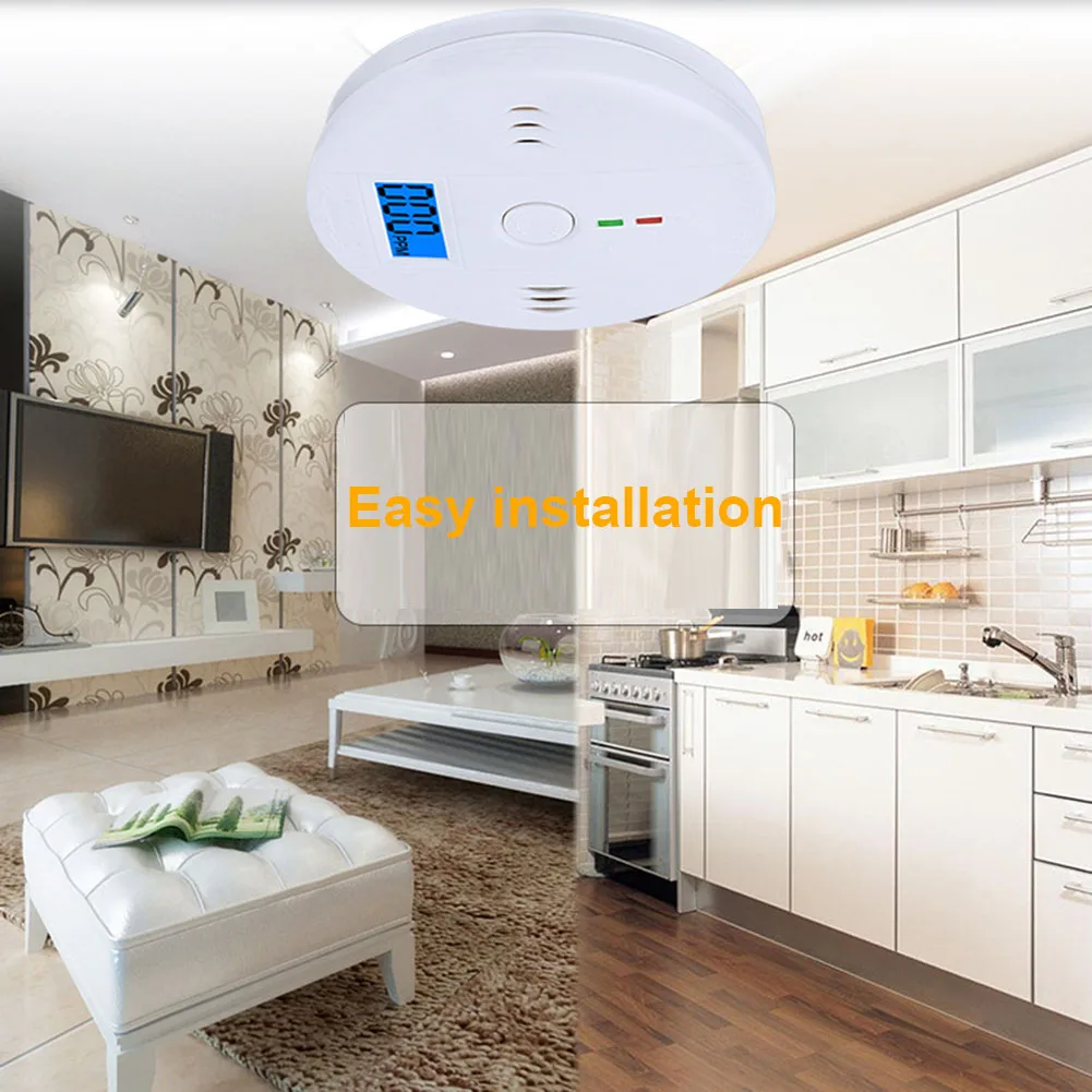 

LCD CO Carbon Monoxide Smoke Detector Alarm Poisoning Gas Warning Sensor Monitor Device SGA998