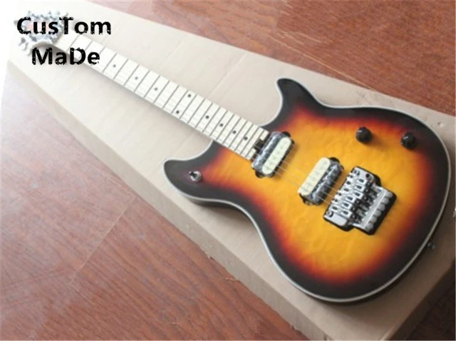 Cheap Wholesale & Retail EVH Wolfgang Vintage Sunburst Quilted Top Guitar Body China OEM Electric Guitar left Handed Custom Available