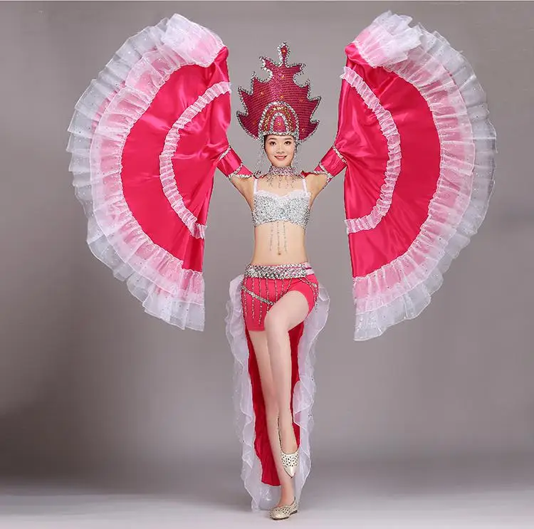 

Opening Dance Big Swing Dress Costume Female Fashion Show Modern Dance Costumes Stage Dress Sexy Wide-sleeved Dress