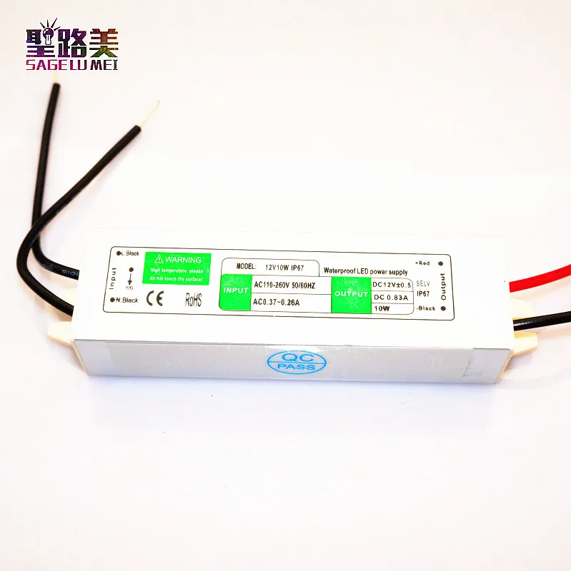 

Best price 1 pcs 12V 10W Power Supply AC DC Switch Waterproof IP67 led strip Driver,Led Outdoor Power Supply for led strip