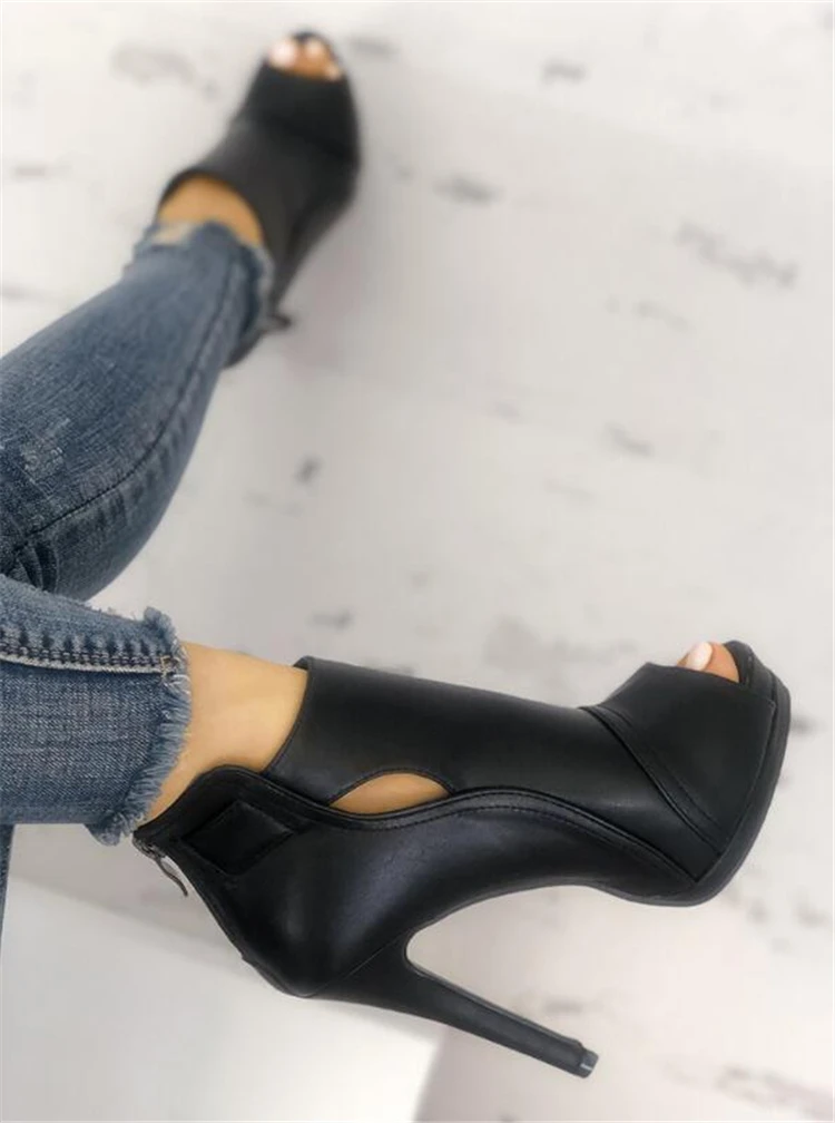 LAPOLAKA/модные летние ботинки на тонком каблуке с открытым носком и ...