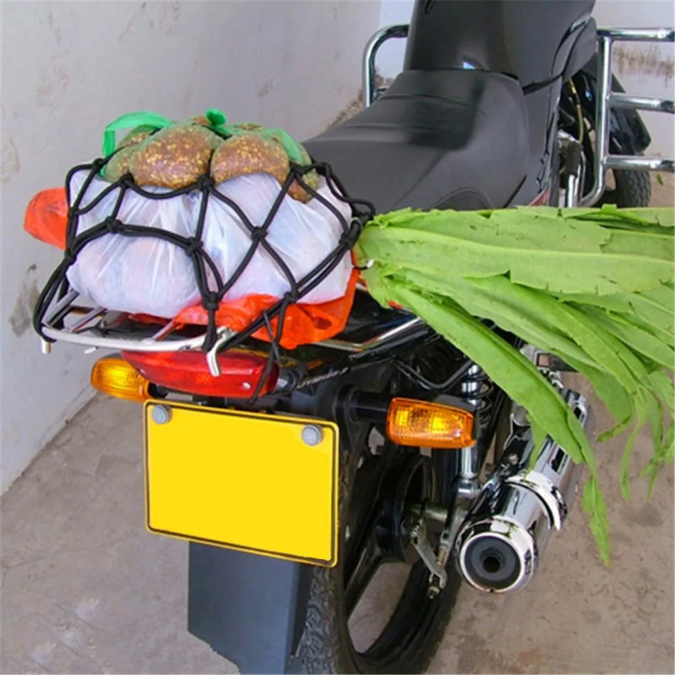 Мотоцикл Велосипед 6 крючков удерживайте топливный бак, багажник сеть банджи черный шлем сетка горячая распродажа