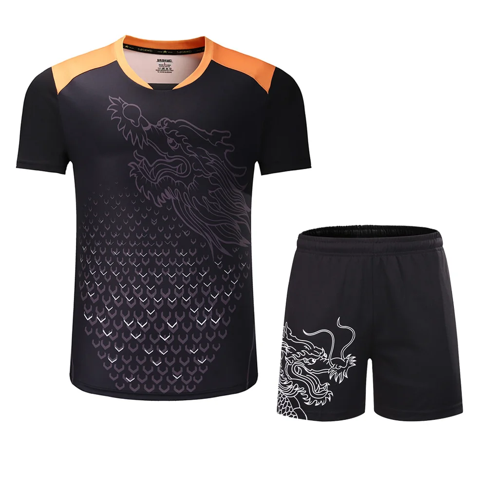 Новые китайские наборы для настольного тенниса с драконом для мужчин и женщин, спортивный костюм для пинг-понга, китайская одежда для настольного тенниса, Майки для настольного тенниса - Цвет: Man one set