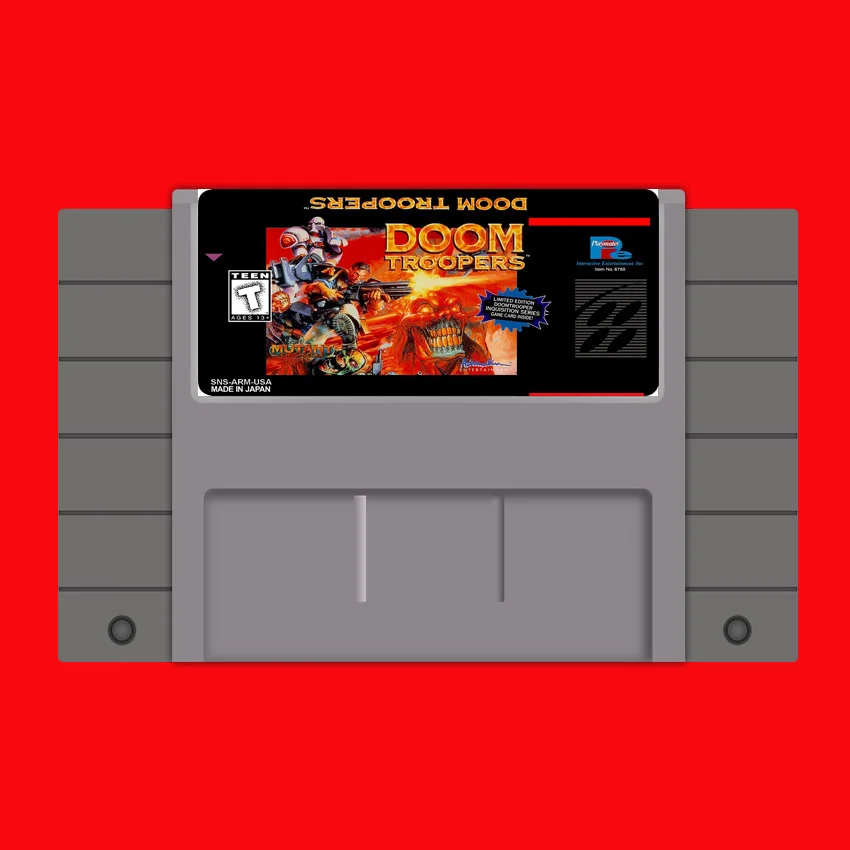

Doom Troopers 16 bit Big Gray Game Card For USA NTSC Game Player